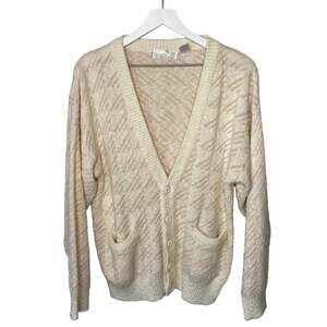 Vintage Oversized Pink Textured Granny Cardigan - Women's Size S